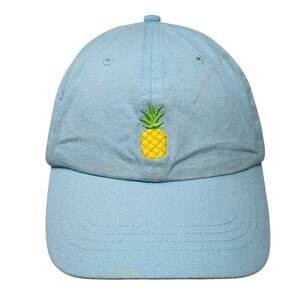 Pineapple Strapback Baseball Cap Blue One Size Adjustable Embroidered Gertex